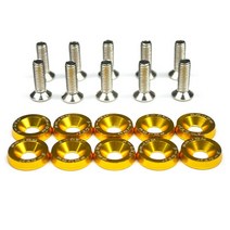 너트 볼트 M6 JDM 자동차 변형 육각 패스너 펜더 와셔 범퍼 엔진 오목한 나사 번호판 볼트 스타일링 10, 02 Gold
