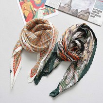 [미스블혹]미니 샤틴 봄 주름 플리츠 수입 스카프 2셋트