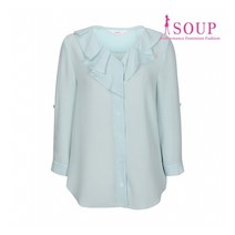 [숲(SOUP)] 브이넥크라인 프릴 블라우스(SV4LS90)