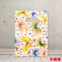 비닐포장백 애니메이션 주머니 선물파우치 복장 포장가방 여성의류 가게 토트 주문제작 4732572154, 꽃과 나비다. 100 개 /가방 (7레이스 두꺼운, 20*30cm