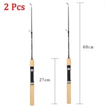 문어낚시대 문어전용낚시대 60 80 100cm 미니 텔레스코픽 얼음 낚싯대 휴대용 탄소 섬유 강 새우 잉어 낚싯대 겨울 낚싯대 태클 pesca, 2 개 60cm