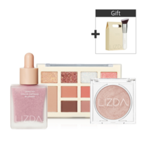 리즈다 선물세트 리즈다 블러셔&팔레트(10구)&하이라이터 set, 02 로제 코랄, 01 핑크 페어리+03 갈대 연서