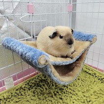 햄스터 따뜻한 해먹 부드럽고 편안한 더블 레이어 매달린 둥지 애완 동물 용품 글라이더 다람쥐 친칠라, 02 blue L