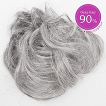 [W2092] 더 그레이 볼륨커버 흰머리 90% 정수리 부분가발, 10cmx9cm/15cm, 새치혼합모(90%), 1개