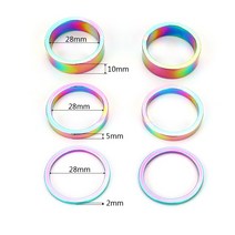 호환 자전거 헤드셋 스페이서 4 6pcs 핸들 줄기 나사없는 알루미늄 합금 1 인치 28.6mm