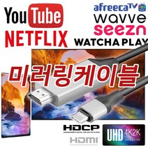 넷플릭스 티빙 미러링 케이블 유튜브 TV연결 C타입-HDMI 케이블 MHL HDCP 2M - S22 S21 Z폴드3, 1개