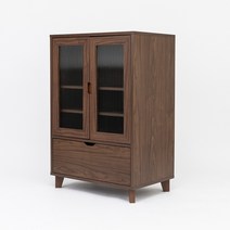 사토스토리지퍼니처 네이쳐 글라스 양문수납장 (월넛), 월넛
