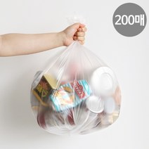 네이쳐리빙 재활용 쓰레기 분리수거 배접 비닐봉투200매40L, 화이트, 색상:화이트