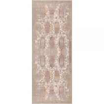 RUG BRANCH Amalfi Transitional 남서부 보헤미안 브라운 베이지 실내 러너 러그 입구 복도 욕실 및 주방용 61cm x 3m(2피트 3인치 10피트), Brown Beige