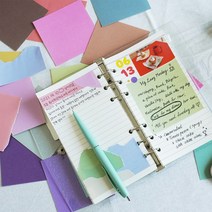 컬러 색종이 메모 스티커 다꾸 팩 50매 세트 [Color Sticky Note Pack for Diary Decoration 50 Random Sheets], 랜덤 50매(Random 50)