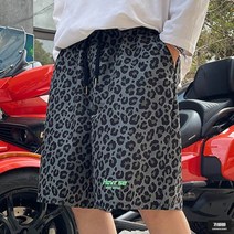 가바바 남성 빅사이즈 반바지 화려한 레오파드패턴 캐주얼 여름 반바지 5XL까지 G62214