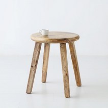 마켓비 BEN 라운드원목스툴 망고나무 내추럴, 단품