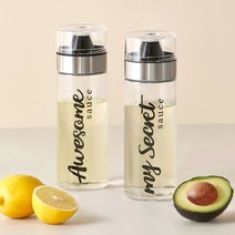 리본제이 레터링 유리 오일병 소스 양념통 400ml 3P세트, 400ml_어썸(2p)+마이시크릿(1p)