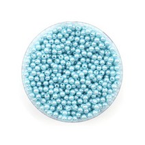 미리사몰 단색 진주 구슬 컬러 칼라 비비드 알 비즈 공예 DIY 팔찌 목걸이 만들기 재료 슬라임 파츠 토핑 부자재, 단색진주구슬(6mm):하늘