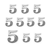 쁘띠팬시 입체문자 스티커 30 x 30 mm, 은색 숫자5, 10개입