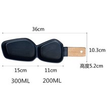 북유럽 식기 세라믹 멀티 과일 그릇 호텔 향료 스낵 멜론 씨앗 너트 칩 접시 천연 나무 손잡이, 1개, c