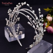 셀프웨딩 신부 헤어악세사리 티아라 촬영 소품크리스탈 웨딩 헤어 밴드 라인 석 액세서리 여성 모자를 쓰고