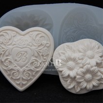 몰드비 하트꽃 브로치 실리콘 수제 몰드