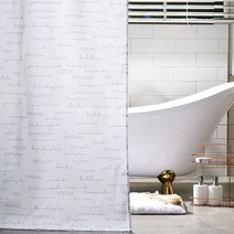 cocooning Poly 북유럽 Letters 방수 샤워커튼 180X180 (커튼고리12P포함), 1Ea