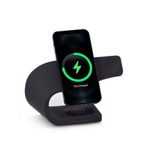 스마트럽 3in1 아이폰 맥세이프 15W 무선 충전기 사무실 거치대, 2022Ver. 무광블랙