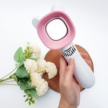 날개없는 무엽 안전한 손 선풍기 핸드 휴대용 손풍기, 화이트&핑크