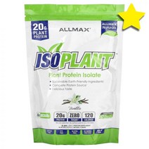 ALLMAX ISOPLANT 플랜트 프로틴 단백질 Protein 아이솔레이트 Isolate 바닐라 10.6온즈 300 g, 299.37 g 강철체력