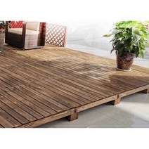 야외 데크 조립식 평상 테라스 정자 카페 원목 마루, 120x60m 높이 18cm