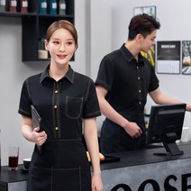 바텐더상의 반팔 여성 음식 식당 커피숍 케익 밀크 티 베이킹 점원 공 복장 긴 소매 x2개 2325267203