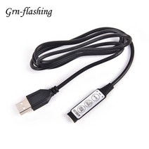 인테리어부품0.5m 1m rgb 컨트롤러 5v usb 커넥터 케이블 4pin 라인 조광기 5v 5050 2835 rgb led 스트립 리본 tv 백라이트 라이트 용 3 키, 0.5m, 1개