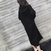 여자 롱 원피스 가을 여행룩 데이트룩 남자들이좋아하는 깔끔한 니트 후드 모자달린 단아한