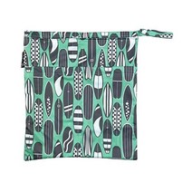 Luv Bug XL 웨트백 PVC 프리 친환경 유행 (1봉지) | 이지클린 재사용 방수 (블랙&화이트 팜)