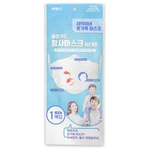 아텍스 하이가드 방역마스크 KF80 대형 대박이네 온가족마스크 화이트, 4개