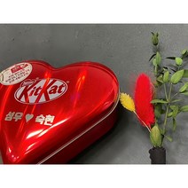 [이름메세지각인] 2023 킷캣 화이트데이 오로라 하트틴 케이스 초콜릿 특별한 초콜릿 선물, 1개 (각인하실 문구 꼭 적어주세요)