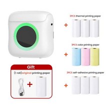 포토 프린터 Olaf미니 휴대용 무선 감열식 라벨 인쇄 57mm BT 200dpi 안드로이드 IOS, White-each 3pcs+White-each 3pc