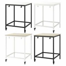 이케아 TROTTEN 트로텐 테이블 80x80/이동식/보조테이블/후크, 색상:화이트앤트러싸이트_294.296.09