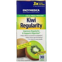 엔자이메디카 Enzymedica 키위 레귤러리티 Kiwi Flavor 릴리프 츄 30개, 1병, 30정