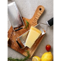 스텐치즈그라인더 이유식 그레이터 감자전 치즈갈이 채칼 글라인더, 1.굵은형-블랙