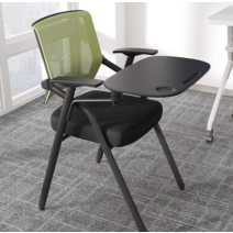 강의실 회의실 의자 1인용 대강당 공연용 교실 체어, 블랙+접이식 테이블