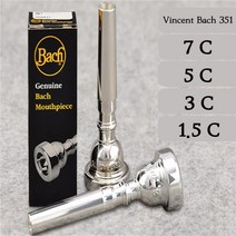 Vincent Bach 351 시리즈 표준 트럼펫 마우스피스 3C 5C 7C 1.5C 은도금