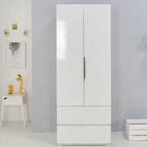 이케아 2단서랍 양문형 높은 옷장 원룸 자취방 옷정리 행거장롱 국내제작 옷걸이장농, 화이트