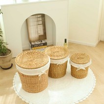 홈데코라인 라탄바구니 생활용품 기타수납정리용품 베이지, 대