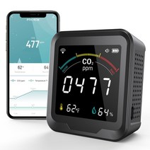 공기질 측정기 카운터기 CO2 감지기 WiFi 지능형 3 in 1 이산화탄소 정확한 대기 질 모니터 온도 습도 센서, 01 With WIFI