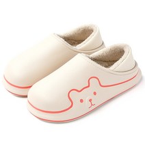 큐티레이디 겨울 여성 털 실내화 사무실 거실 슬리퍼, 225-230, 화이트