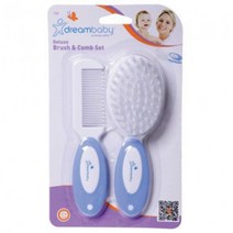 Dreambaby L327 Deluxe Baby Hair Brush and Comb Gentle Groom Blue, 1