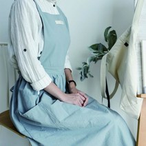 [히트템] 모던 원피스 앞치마 어린이집 4가지 타입 유치원 학교 공방 커피숍 바리스타, B타입_블랙