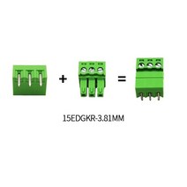 PCB 단자 15EDG 3.81mm 용접 암수 쌍 플러그 스트레이트 직각 핀 전체 세트, 02 15EDGKR RightAngle_07 8P