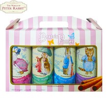 예이니식품 피터래빗 럭셔리 웨이퍼 롤 선물세트 바닐라100g 1개+카푸치노100g 1개+초코100g 1개+쿠키앤크림100g 1개 (총4개) 새제품한정행사과자스낵웨하스스틱