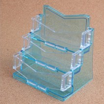 키알리 3단 투톤 아크릴 명함꽂이 명함보관함 카드꽂이 쿠폰꽂이 메모꽂이, 색상, 파랑