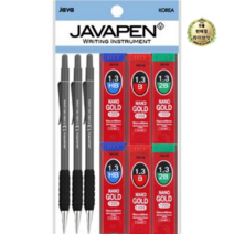 라이브잇 자바펜 엠보샤프 1.3mm 3p + 나노골드 샤프심 1.3mm HB 2p + B 2p + 2B 2p, 9개, 다크그레이(엠보샤프)