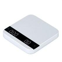 캐리어 저울 타이머가 있는 초박형 에스프레소 커피 저울 고정밀 충전식 디지털 드립 LED 주방 2kg/01g, 03 White